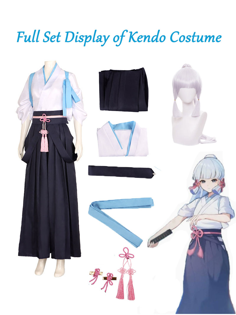Anime Cosplay Mujer - Kamisato Ayaka Cosplay Kimono Anime Costume