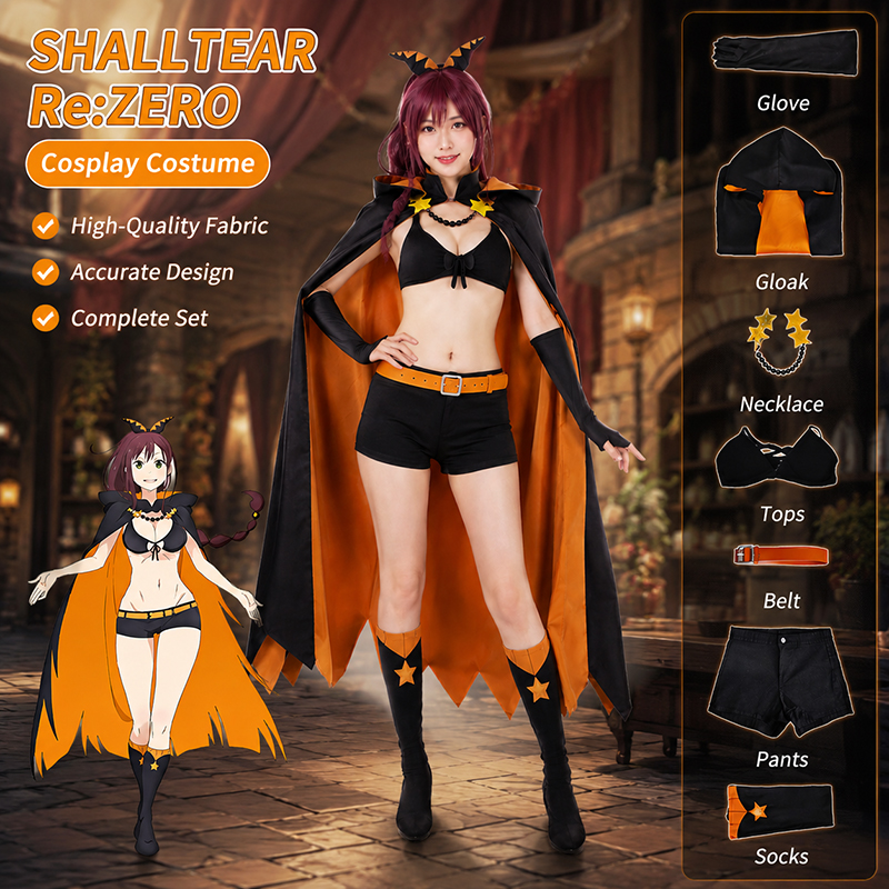 Anime Cosplay Re Zero - Shaula Cosplay Costume Anime Re:Life in