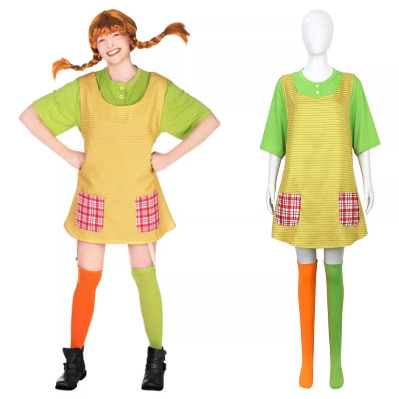 Cosplay Anime Boy - Piippi Cosplay Costume Adult Green Dress