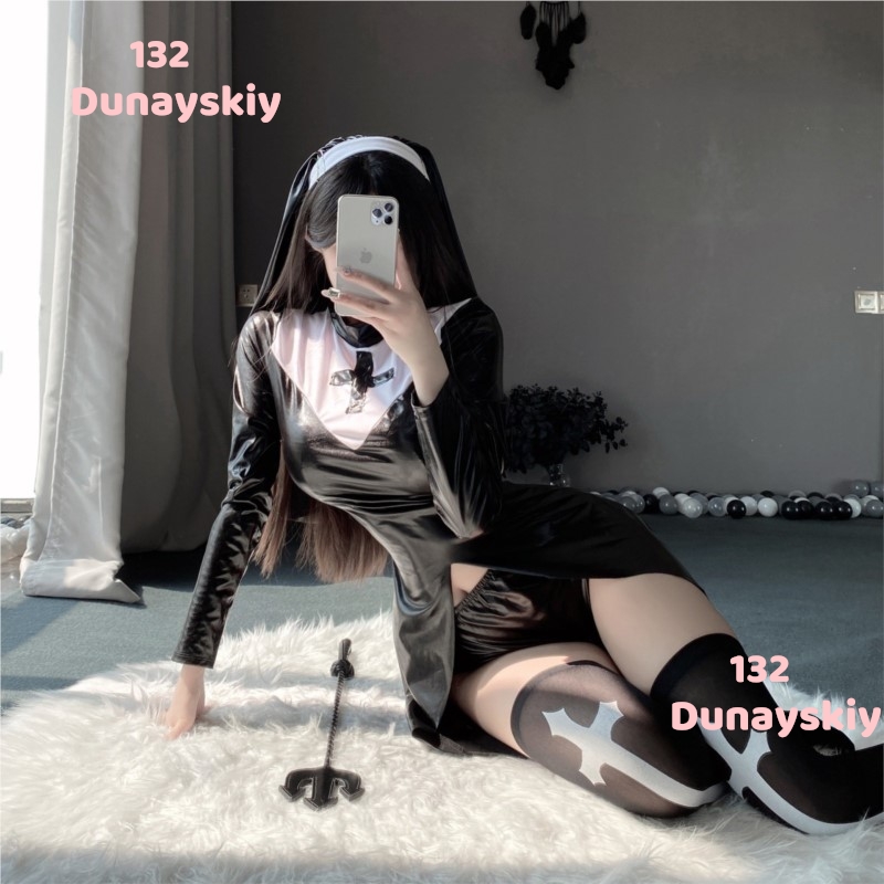 Nun Sexy Nurse Jirai Kei Latex - Anime Cosplay Nun review and price