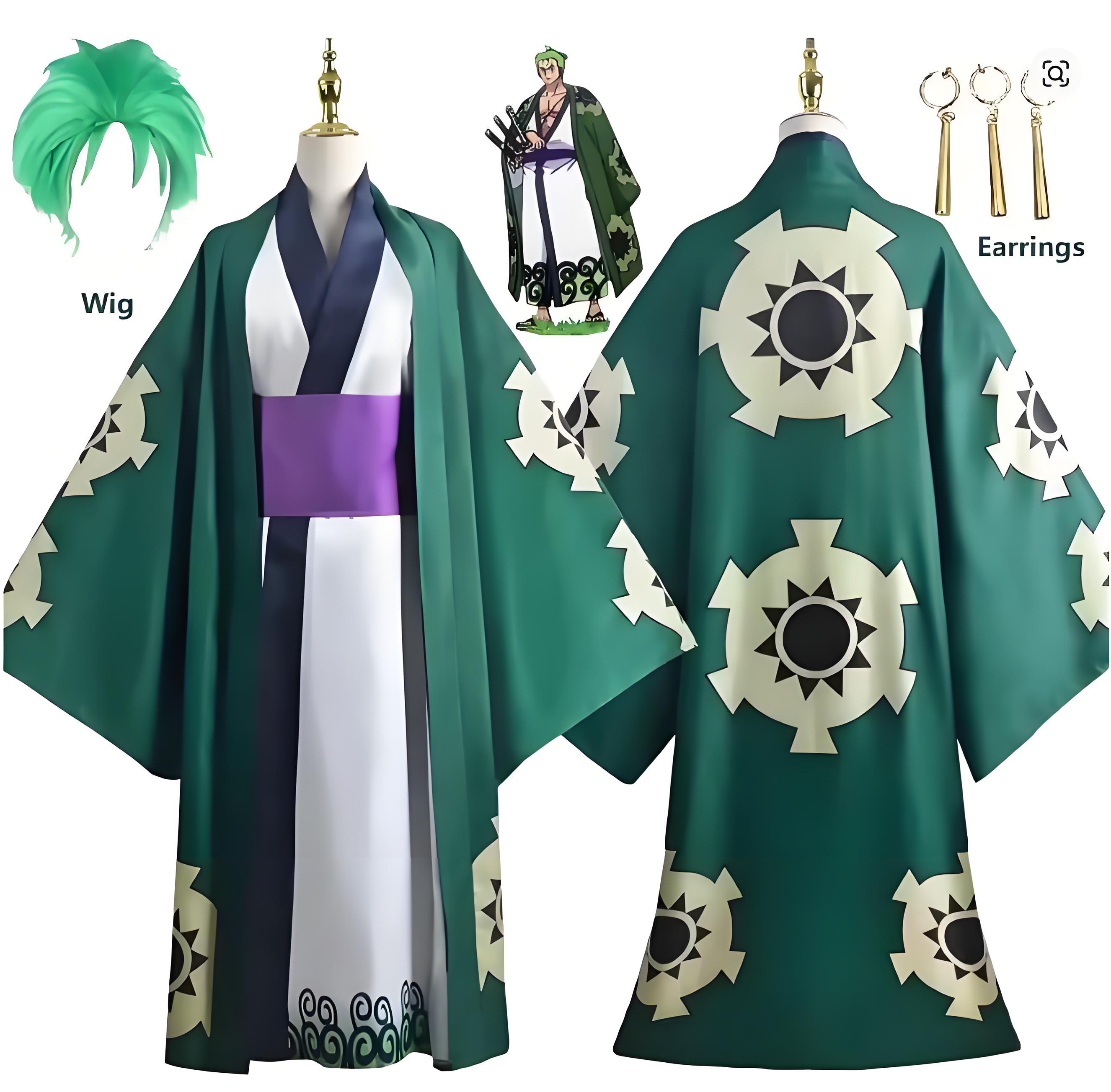 Green Roronoa Zoro Kimono Cosp - Cosplay Anime Zoro review and price